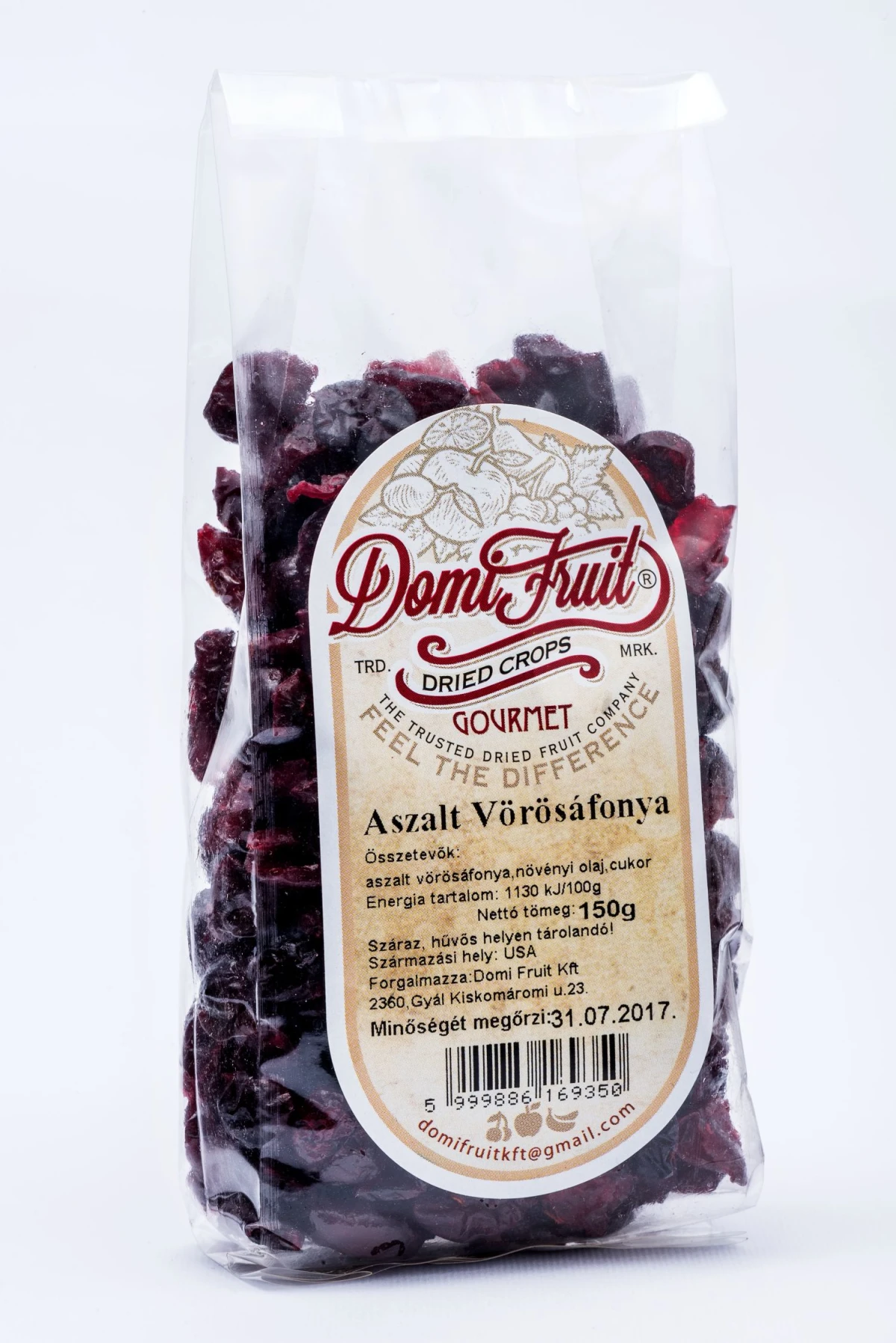Domi Aszalt Vörös Áfonya, 150 g