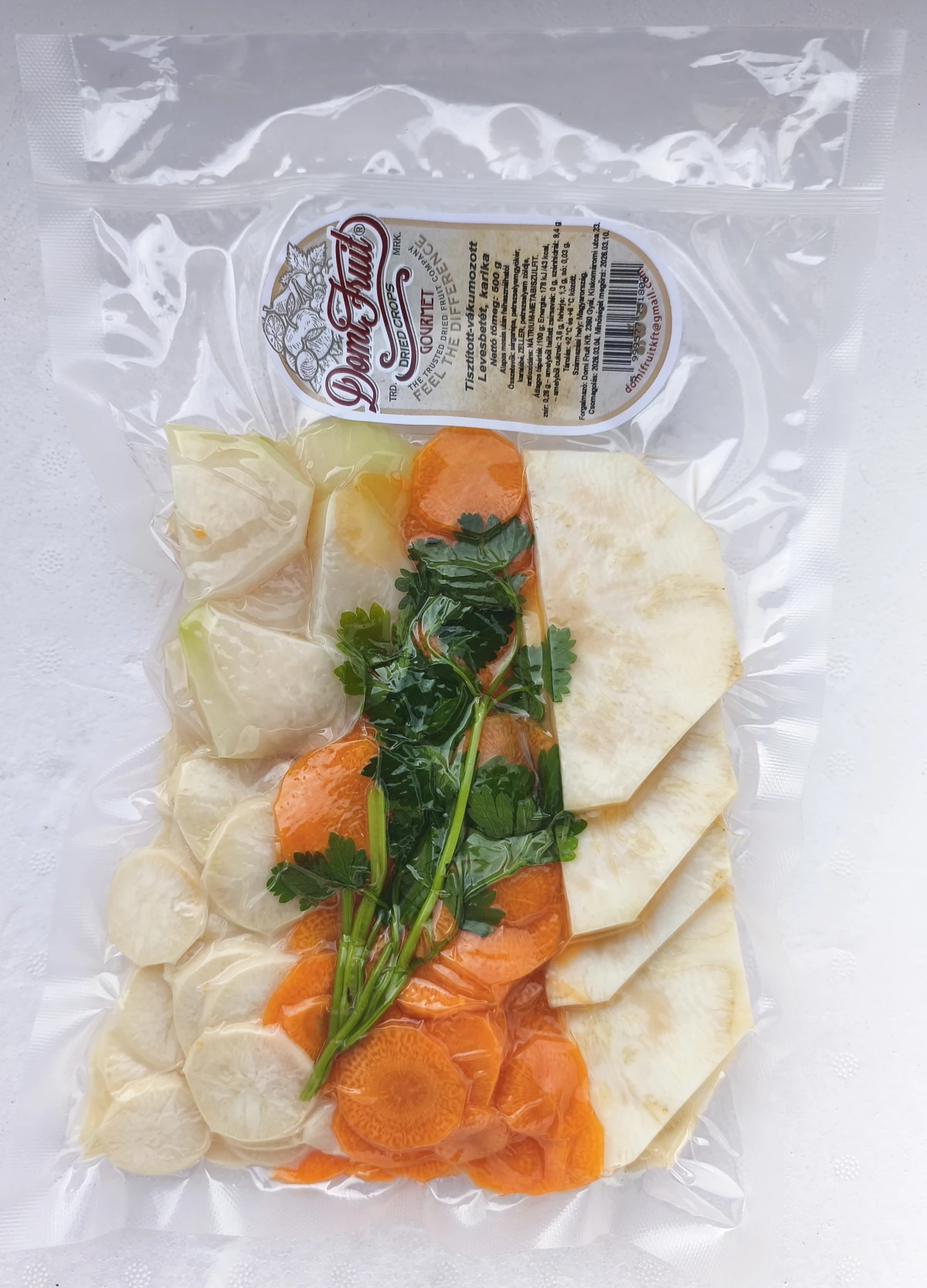 Tisztított, vákuumcsomagolt levesbetét, karika, 500 g
