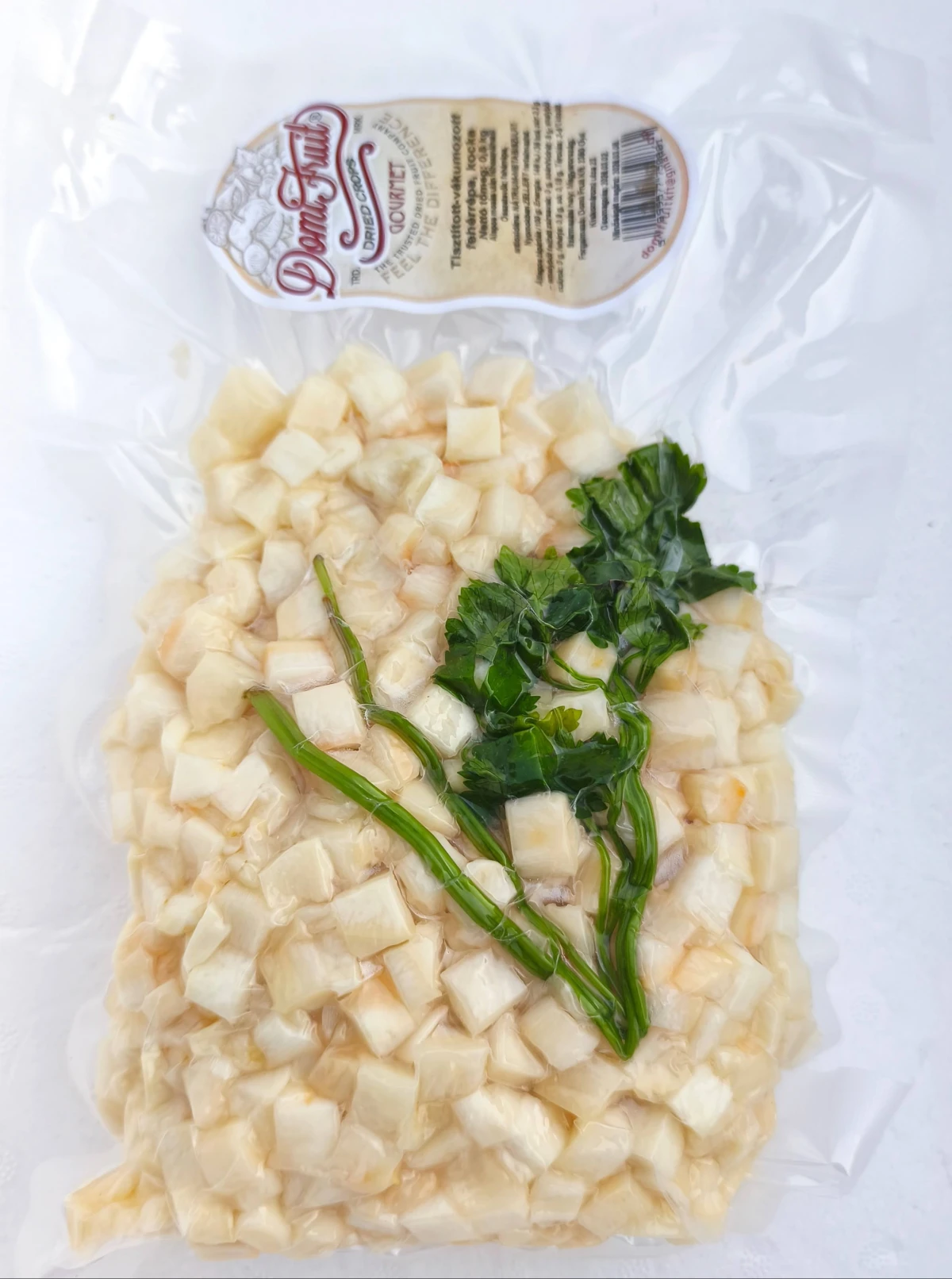 Fehérrépa, kocka, tisztított, vákuumcsomagolt, 1 kg