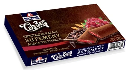 Delishine Csokitalpas Kakaós sütemény áfonya töltelékkel, 135 g