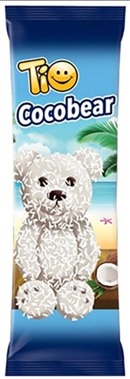 Tio Chocobear, piskóta kakaó ízű krémmel, kókuszos bevonattal, 50 g